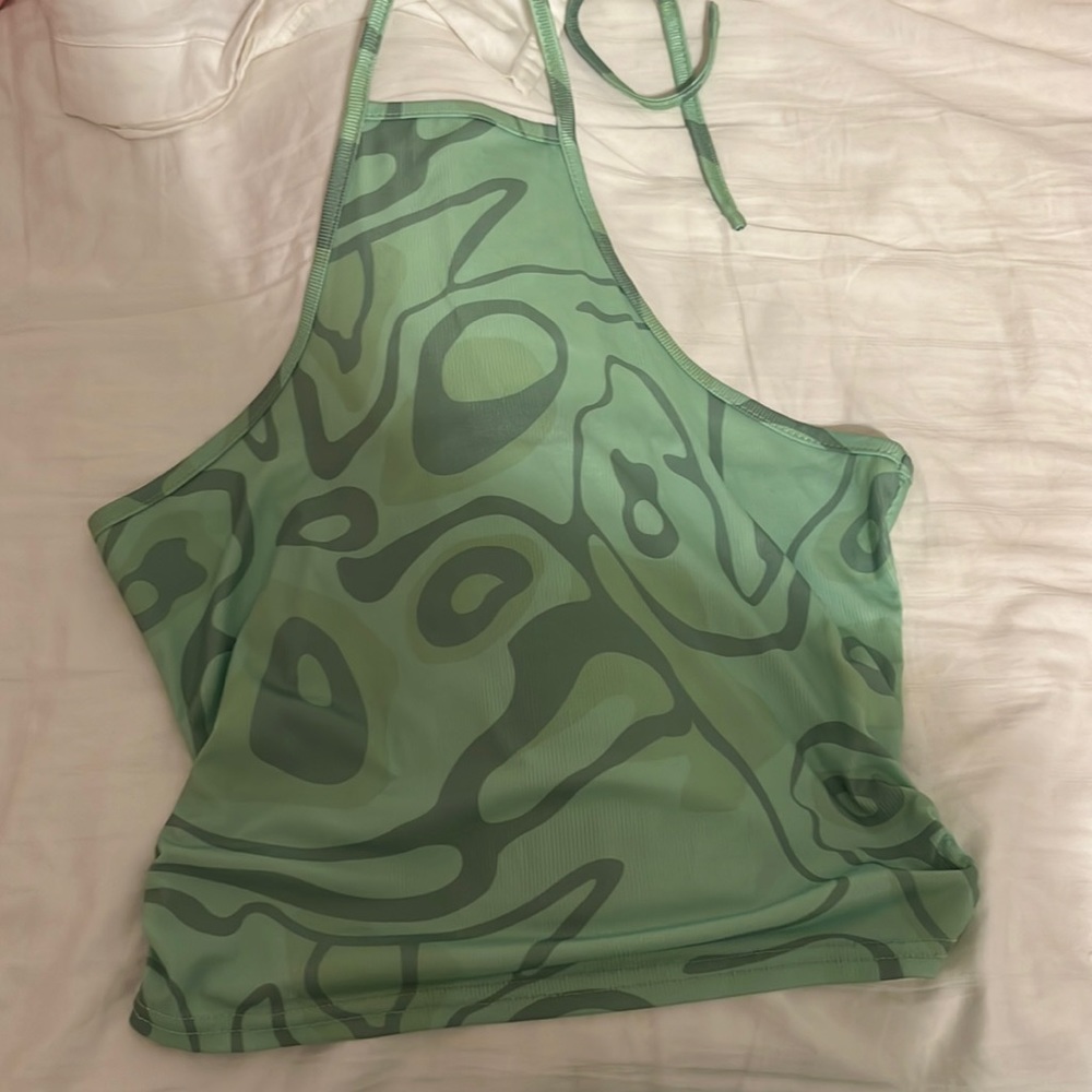 green high neck halter top!